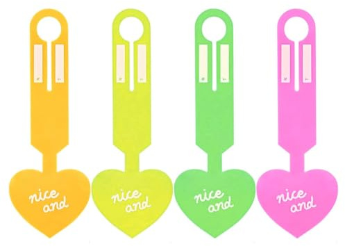 Etichette Per Bagagli Per Viaggi Aerei, 4 Pezzi A Forma Di Cuore Impermeabile E Fluorescente,Etichette Da Viaggio Per Bagagli - Registrazione Aereo, All'estero, Borsa E Borsa