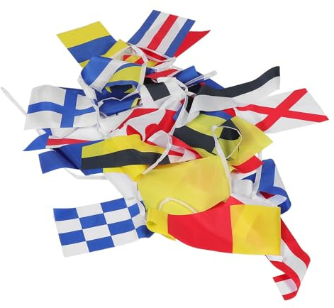 NUOBESTY 40pièces Drapeaux Signaux Nautiques Pavillons de Code International pour Bateau Navire Maison Décoration Thème Marin Fabrication Résistante aux Intempéries