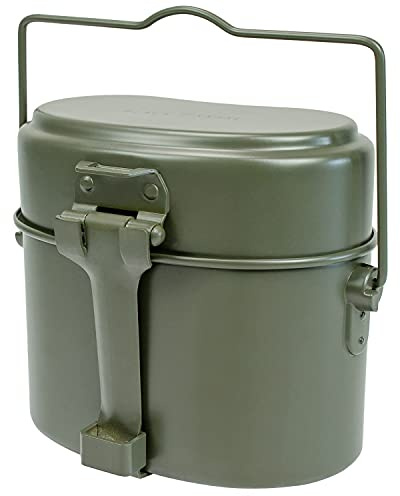Camping-Kochgeschirr aus Aluminium - Original Bundeswehr Outdoor-Kochset nach TL - Robustes Feldgeschirr für Zelten, Trekking & Survival | Original Bundeswehr Outdoor-Kochset nach TL - Robustes Feldgeschirr für Zelten, Trekking & Survival