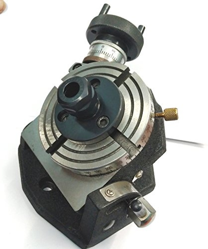 4 Inches (100 mm) Tilting Rotary Table with ER-20 Collet Adapter for Milling Machines