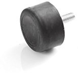 Tampone di gomma per piedino, con perno filettato unilaterale, diverse dimensioni (M6 x 18, 25 x 18,5)