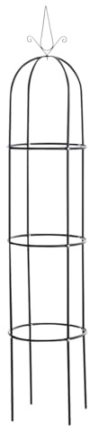 CLP Reja para Plantas Trepadoras Romantika | Reja Metálica en Forma de Obelisco para Rosales I Soporte para Trepadoras 200cm Altura I, Color:Negro, Tamaño:1 Pieza