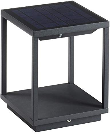 DOPO LIGHTING - Lámpara de mesa o suelo SOLEI antracita led SMD recargable exterior IP54. Lámpara solar portátil para terrazas, porches, jardín residencias y hoteles.
