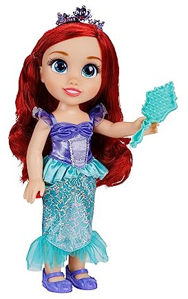 Disney Princesse - Poupée 38cm Ariel La Petite Sirène - Licence Officielle Disney - Collection Mon Amie Princesse - Robe Effets Argentés Et Brosse Incluse - Poupées à Collectionner - Dès 3 Ans