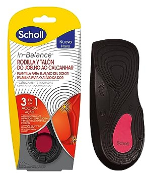 Scholl Plantilla In-Balance para el Alivio del Dolor de Rodilla y Talón, 1 Par, Blanco, Talla S (37 - 39.5), 2 Unidades