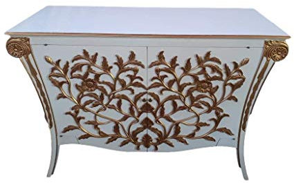 Antik Louises Rokoko - Cómoda (estilo barroco), color blanco con dorado