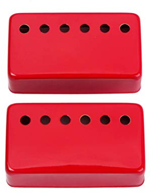 Milisten Gitarren-Tonabnehmer-Abdeckung für Humbucker Gitarre, Gitarrenhals, für E-Gitarre, Bass-Zubehör (oben rot und blaue Unterseite) 7*3.9*1.9cm rot