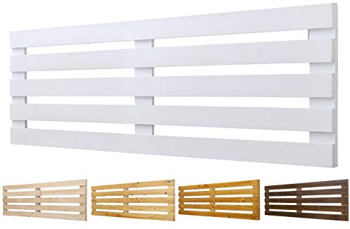 Palets Talavera Cabecero de Madera Maciza Mod. Venecia para Camas de 80cm, 90cm, 110cm, 135cm, 150cm. Herrajes incluidosCIA (145cm X 60cm, Blanco)