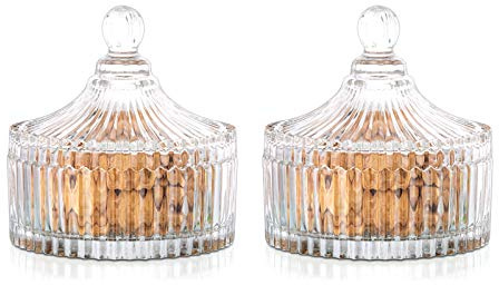 Glasseam Süße Gläser mit Deckel: 650 ml Vintage Glasgefäße | Für Süßigkeiten, Schokolade, Bohnen, Kekse, Kekse, Zucker für Geburtstagsgeschenke, Weihnachten, Party, Hochzeit, Küche