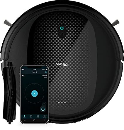 Cecotec Robot Aspirador y Fregasuelos Conga 1990 Connected. 4in1, 1400 Pa, Control por App, Alexa y Google Home, Fregado Inteligente, Autonomía 160 min