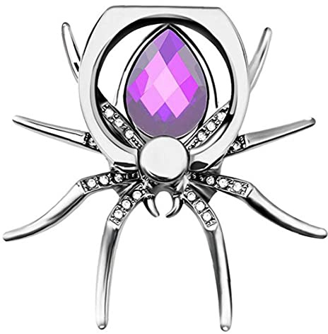 Metal Spider Finger Ring Holder 360 Rotate Phone Stent Diamond Mobile Phone Holder Finger Stand