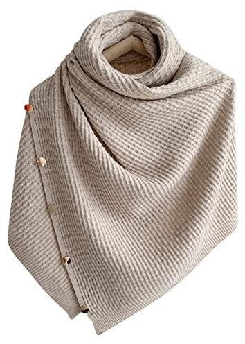 Damen Umschlagtuch Schultertuch Halstuch,Stricken Stola Große Warm Weich Poncho Shawl Frühling Herbst Winter Gestrickt Dekorativ Umschlagtuch Schal Halstuch Kopftuch Dreieckstuch für Frauen Mädchen