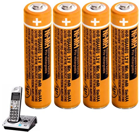 Batterie Ricaricabili AAA ,1,2V 550mAh NiMH (Confezione da 4) per Panasonic Gigaset BT telefoni cordless