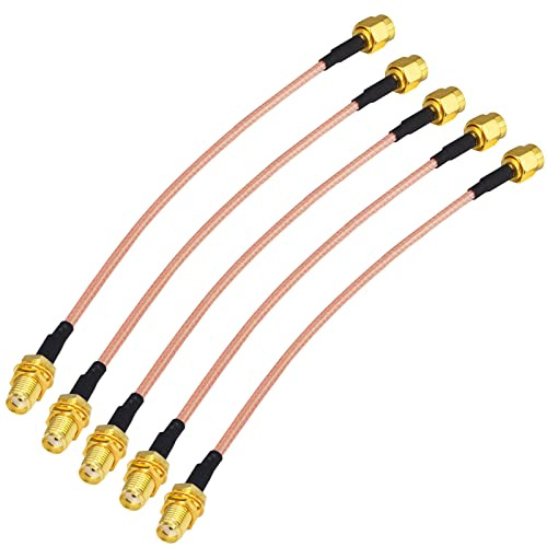 Boobrie RG316 Câble 15 cm SMA Mâle vers SMA Femelle Câble 5 pièces Câble coaxial SMA Mâle Femelle Connecteur SMA Adaptateur Antenne WiFi pour câble antenne coaxiale, antenne 4G, routeur sans fil