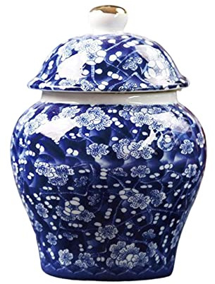 Folpus Pot de Gingembre en Porcelaine Bleu et Blanc Créatif de Style Chinois Ancien Multi-usages