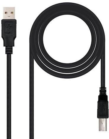 Levitantes Cable USB 2.0 tipo A/M a B/M, color negro, 1.0 m, ideal para conexión de impresoras y transferencia de datos.