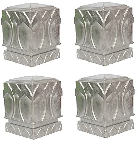 EKSED Couvercle de Poteau de Garde-Corps carré en aluminium, Couvercle de Tube à Insert, Capuchon d'extrémité 4 pièces, 150x150mm