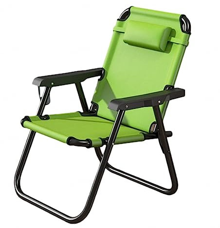 VIDECOR Bequemer Campingstuhl Faltbarer Klappstuhl bis 150kg belastbar Leichter Angelstuhl mit hoher Rückenlehne für Outdoor, Garten, Festival,Green-S