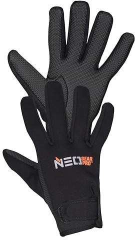NEO GEAR PRO Operator Fleece Lining Glove | Black | Pair | Neoprene Material | Fully Windproof | Fleece Lining | Shark Skin Palm | 2 mm Thickness | (Medium)