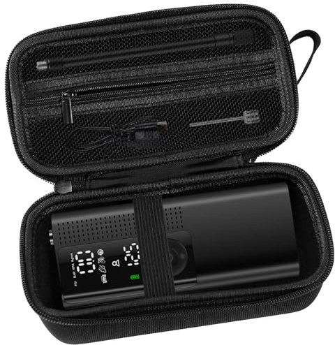 Case for Airmoto Tire Inflator Portable Air Compressor Case,120 PSI Air Pump Case,Car Tire Pressure Gauge (120 150 PSI) Storage Bag, Air House, Connector and Accessories (Box Only)-(Black Zipper)