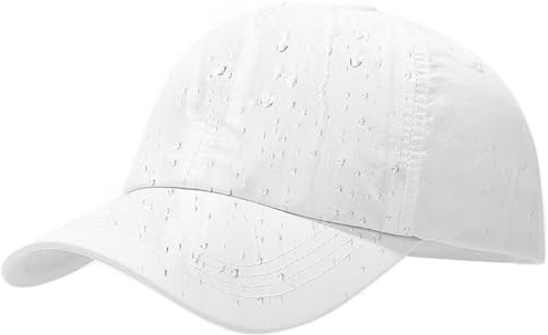 Malaxlx Cappello da baseball impermeabile per uomo donna traspirante UPF50+ Sport Outdoor Caps Quick Dry cappello da pioggia regolabile, bianco, taglia unica