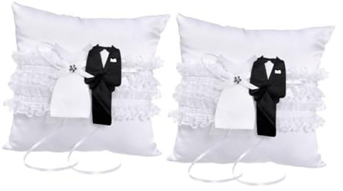 Cabilock 2st Eheringträger Zubehör Für Hochzeitsfeiern Ringträger Zur Hochzeit Ringkissen Aus Spitze Ringkissen Für Hochzeit Ringe Weiß Europäisch Und Amerikanisch Braut Hochzeitsanzug