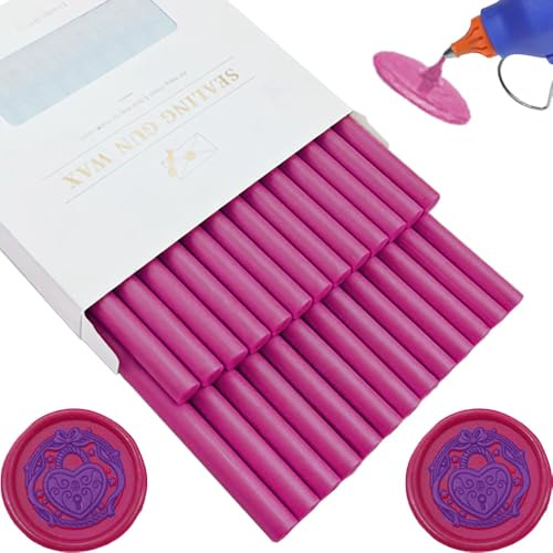 Wachs-Siegel-Sticks, Ioggtser 26 Stück Klebepistole Wachs-Siegel-Sticks für Wachs-Siegel-Stempel, Siegel-Wachs-Sticks für die Herstellung exquisiter Wachs-Siegel (Wine Red)