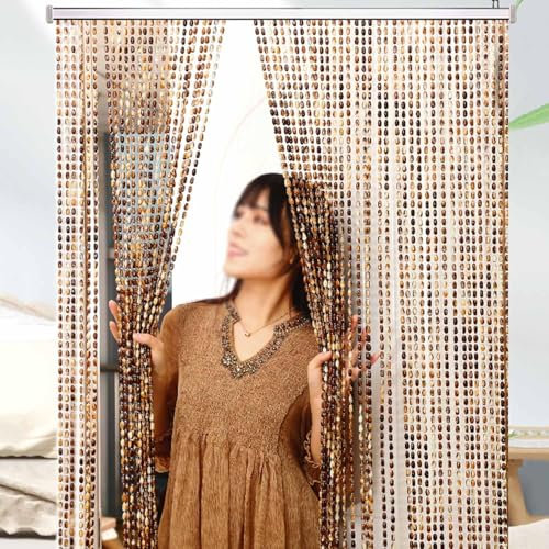 Perlenvorhang 80x180cm 80x200cm Balkontür Vorhang Fadenvorhang Tür Raumtrenner Vorhang Fensterdekoration(80x200x1cm)