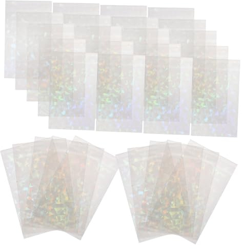 HONMEET 100 Stück Transparente Pvc Kartenhüllen für Sammelkartenschutz Modisch und Robust Einfach zu Öffnen für Sammelkarten und Trading Cards