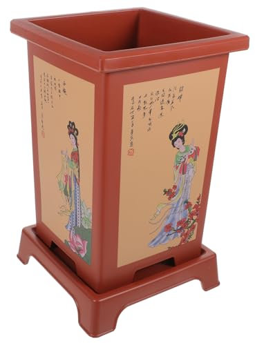 KITANDOVE Juego de Macetas Grandes de Resina para Orquídeas Macetas Chinas para Flores Diseño Decorativo para Sala de Estar Cocina Estantería
