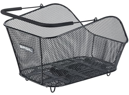 Basil Icon M cykelkorg MIK – 26 L, svart, väderbeständig, inkl. låsbar MIK-adapterplatta, perfekt för shopping och daglig användning