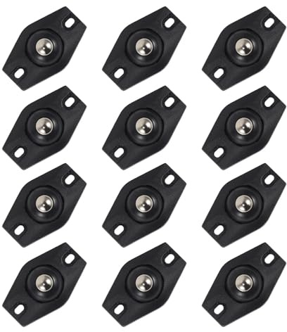 12 Stück Selbstklebende Mini-Rollen, Kugelrollen für Küchengeräte, 360° schwenkbare Universalrad-Rollen, Mini Rollen für Küchengeräte, Kleberolle für DIY, Mülleimer, Aufbewahrungsbox, Kleingeräte
