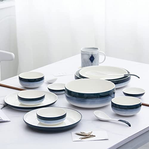 KHYTEBV Juego de vajilla de 20 Piezas, colección de vajilla Redonda de Porcelana, Juego de vajilla combinada, vajilla de gres, Juego de Platos para 6