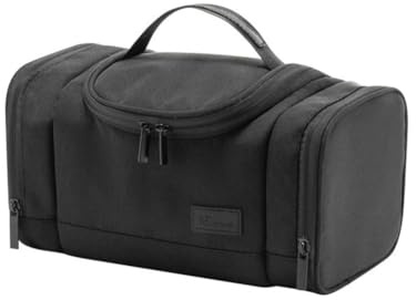 GreatRise Wasserdicht Kosmetiktasche Make-up-Tasche Kulturbeutel Damen Waschtasche Tragen Reise Kulturtasche Handgepäck Waschbeutel Aufbewahrungstaschen mit Griff für Kinder Frauen Mann Schwarz