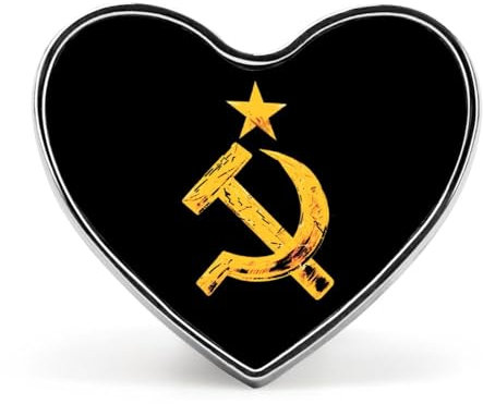 Broche con forma de hoz y martillo con la bandera soviética rusa, bonito broche de solapa, insignia, joyería para vestidos de novia, trajes y ropa