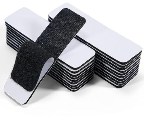 60 stycken självhäftande kardborreband, extra starka 3 cm x 10 cm, dubbelsidigt kardborrband med kardborreband, för tyg, fastsättning, organisering och förvaring, svart