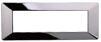 1 placa, 7 módulos/plazas, compatible con Vimar Plana, color gris cromado, placas de plástico de alta calidad, 100% compatible con los soportes y módulos originales