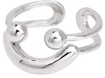 Crymystal Bohemian Style Smile Ring Silber Smile Knuckle Ring Layered Open Finger Retro Stapelring Verstellbarer Schmuck für Frauen und Mädchen Geschenke