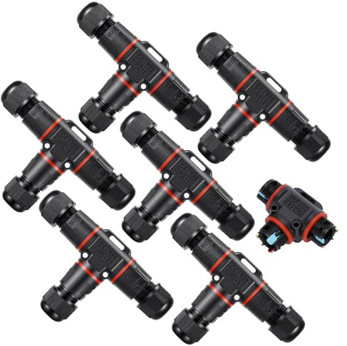 BOSYTRO 6 pièces Connecteur Etanche, Connecteurs de câble étanches 3 fils, pour diamètre de câble Ø3-12 mm, Connecteurs IP68 Raccord Electrique Etanche, Forme de T