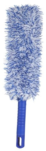 Sosoport Cepillo de Limpieza de Ruedas de Coche con Mango Antideslizante y Diseño Ligero Cepillo Flexible para Detalles de Llantas para Limpiar Ruedas y Neumáticos Color Azul y Blanco