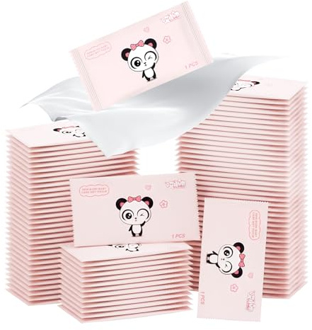 50 Stück Erfrischungstücher Feuchte Waschlappen Einzeln Verpackt | Feuchttücher Baby, Feuchtes Toilettenpapier mit 99% Purem Wasser,Gesäß gesicht und Hände Tücher, Unparfümierte Feuchttücher