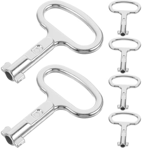 Didiseaon 6 piezas Llaves para Armarios Eléctricos y Cajas de Conexiones Llave Cuadrada Aleación de Aluminio Resistente para Medidores de Agua Válvulas y Radiadores Herramienta Multiusos