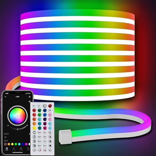 Gziztx LED Neon Lights Strip 10M LED Strip Light with Remote and APP Control, Waterproof Flexible RGB Neon Strip Lights for Bedroom, Game Room, Indoor and Outdoors