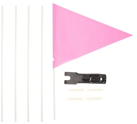 Healeved 190cm Fahrradsicherheitsfahne mit Robustem Fiberglas Fahnenstab und Verstellbarer Fahrradhalterung Fahrradbefestigungsfahne In Pink für Erhöhte Sichtbarkeit Im Straßenverkehr