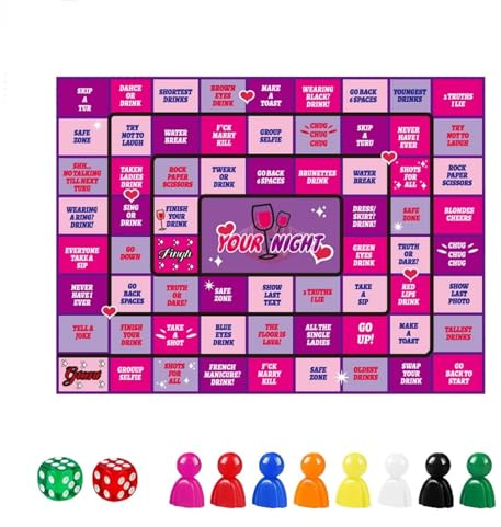 Schachbrett Drink Up – Brettspiel-Trinkspiele for Erwachsene – Lustige, interaktive Trinkspiele for Spieleabende ab 21 Jahren brettspirle(Rose)