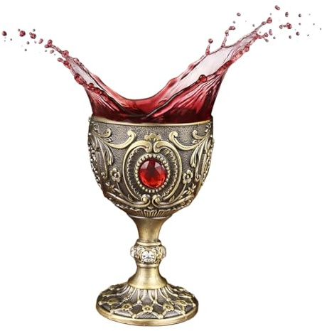 Copas de vino tinto – Metal europeo vintage, cáliz de licor retro, taza de whisky de 30 ml, cóctel, tequila, vodka, brandy, sake, bebidas, cocina, bar, vacaciones, boda, decoración de