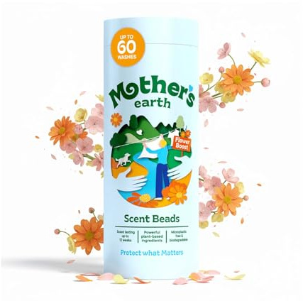 Mother’s Earth Laundry Scent Beads – Fragrance Booster for Washing | Add to Wash Cycle for Fresh, Clean-Smelling Laundry, Scent Beads - Flower Boost