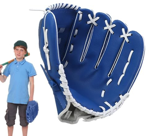 Guantes de sóftbol para niños, guantes de béisbol de piel sintética gruesa de 12 pulgadas | Suministros deportivos de bola en T Ball accesorios de béisbol acolchados para adultos, profesionales y