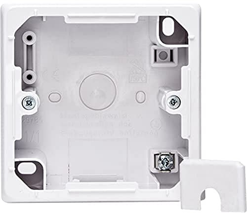 Kopp STANDARD 1-fach Aufputz-Gehäuse in Arktisweiß - Aufputzgehäuse zur Montage von UP-Schaltern - Halogenfreies Gehäuse mit Schutzart IP20 - Horizontal oder vertikal montierbar