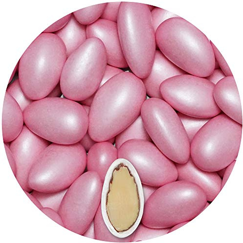 EinsSein 0,5kg Hochzeitsmandeln Conchiglia rosa pearl | ca. 125 Stück Zuckermandeln für Hochzeit Taufe & Gastgeschenke | Mandeln Bonboniere Confetti Badem Sekeri | Süssigkeiten Candy Bar Taufmandeln